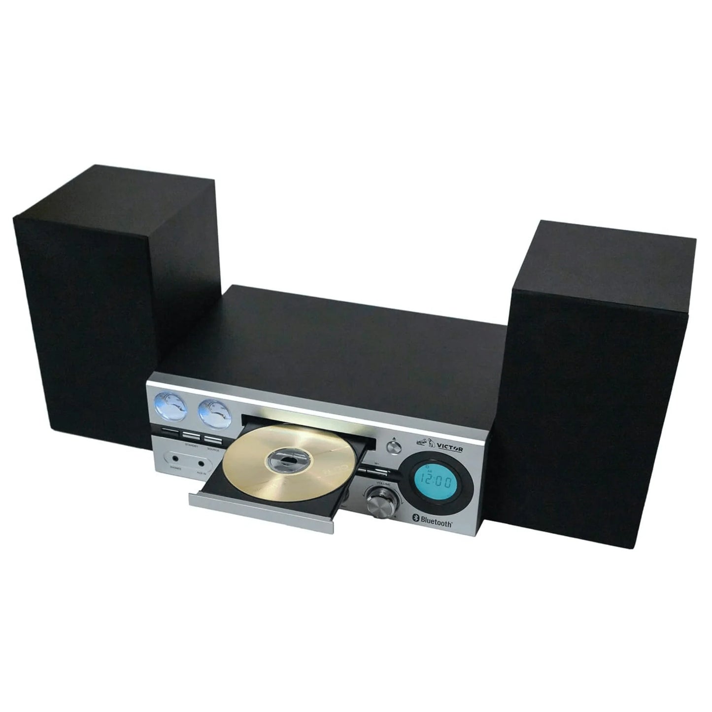 Victor Milwaukee 50W Desktop CD Stereo System W Bluetooth, CD Player & FM Radio