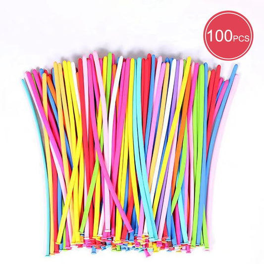 100PCS Strip Magic Balloon Mixed Color Latex Modeling Woven Garland DIY Birthday Wedding Christmas Party Decoration