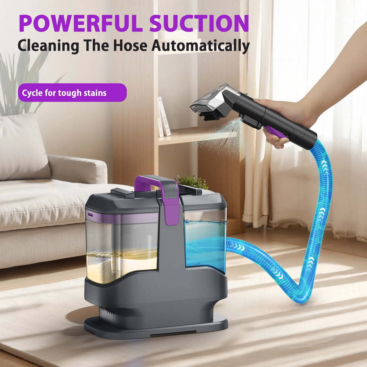 C9 Corded Carpet Vacuum Cleaner with 1.4M Hose and Wet Sprayer for Upholstery and Automotive Use