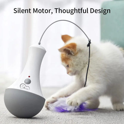DOEL Interactive Cat Feather Teaser Toy - Automatic Indoor Play Gift for Kittens