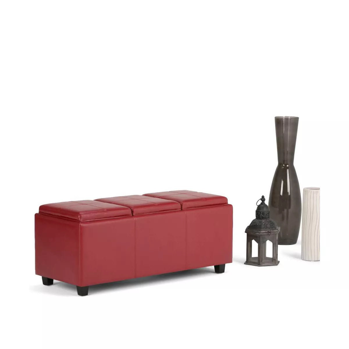 Franklin Storage Ottoman and Benches - Red