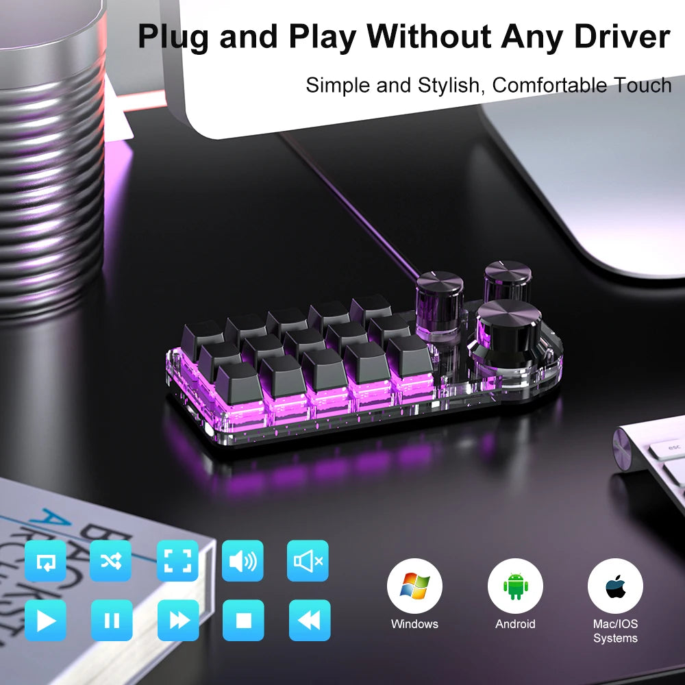 Programming Custom Bluetooth Macro Keyboard RGB Mechanical Keyboard for Mechanical Hotswap Macropad Photoshop Gaming Keypad