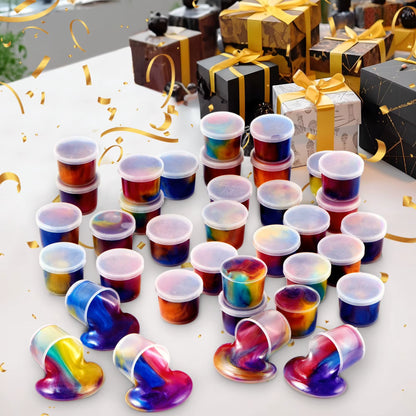 Joyfy 36-Piece Galaxy Slime Cup Party Favors - Stretchy, Non-Sticky, Safe for Classroom Rewards and Birthday Celebrations