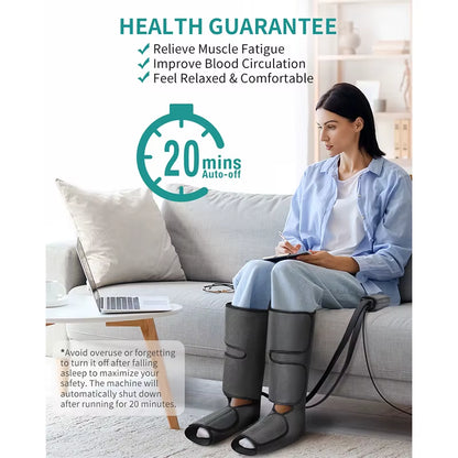 Leg Massager Air Compression Calf Wraps Air Pressure Massage for Blood Circulation and Relaxation Lymphatic Drainage