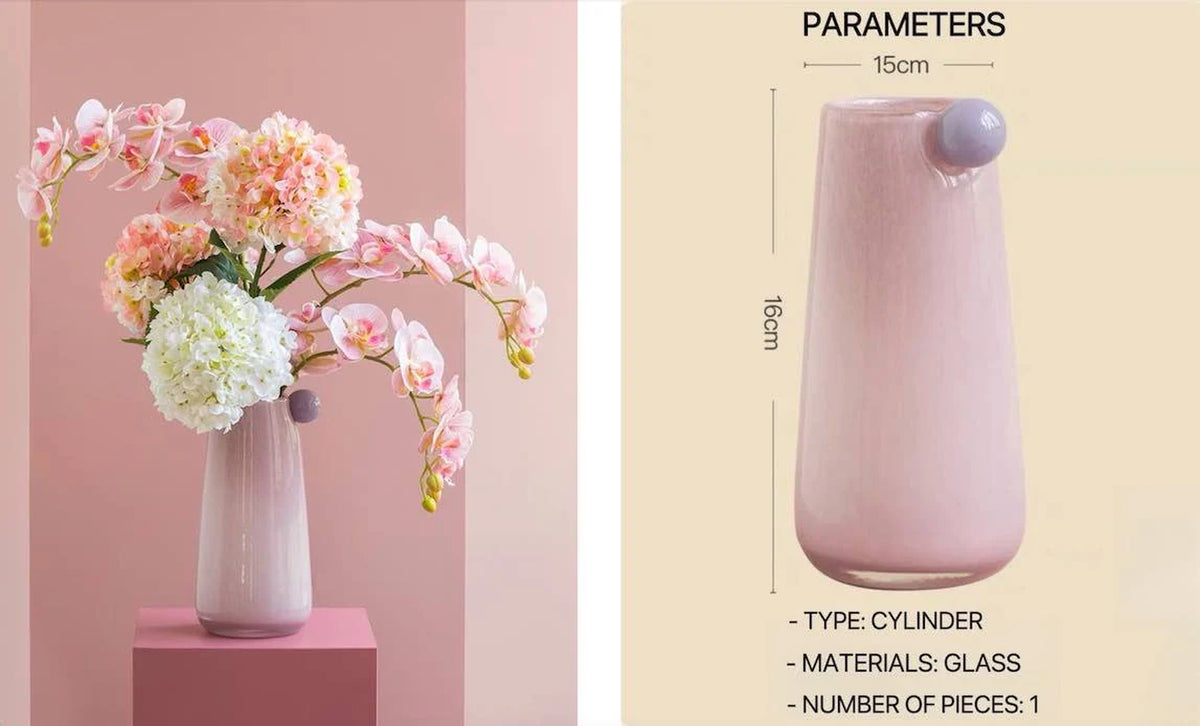 Jelly Bean Cylinder Vase - Whimsical Dopamine Centerpiece Vase for Gorgeous Tablescape