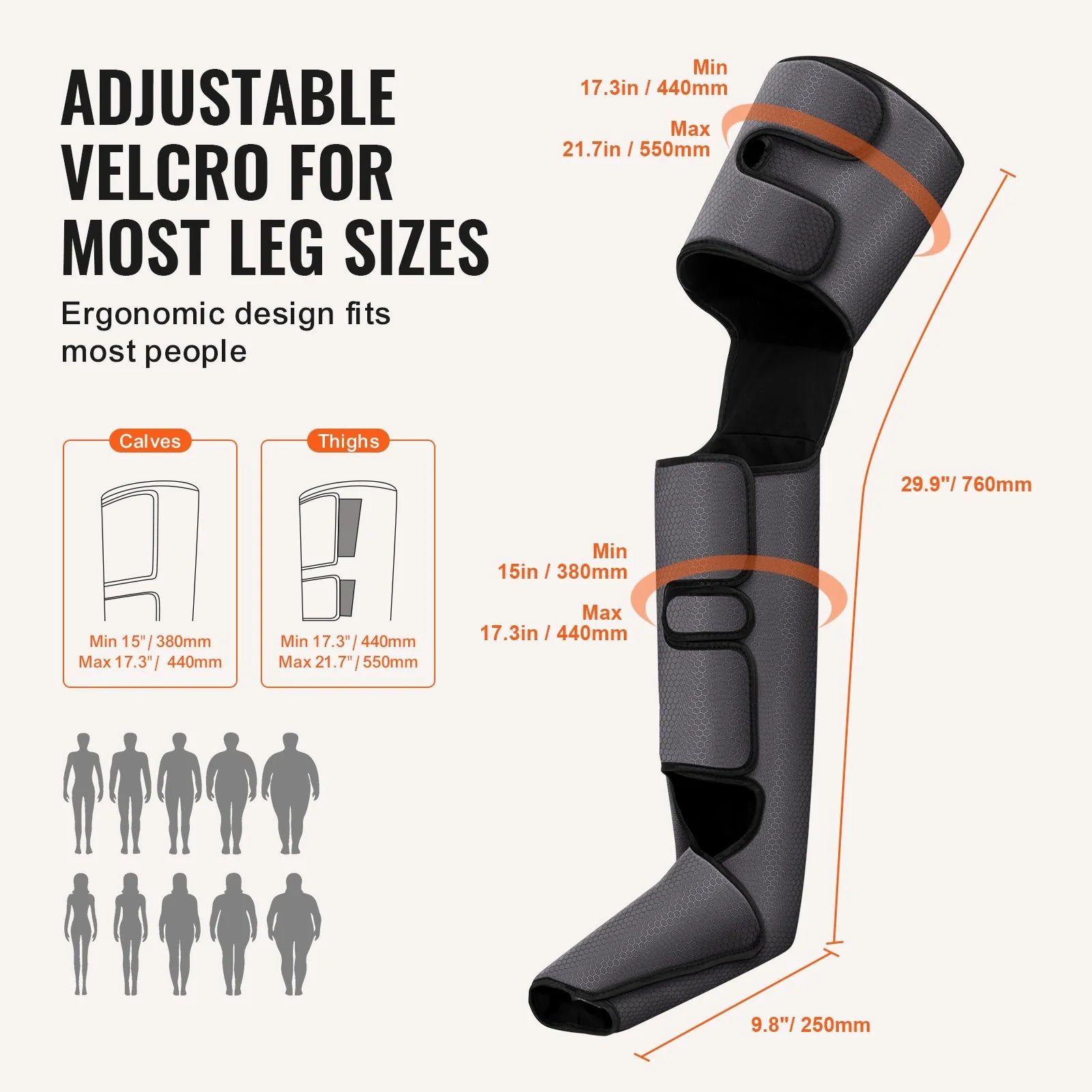 Full Leg Massager, Air Compression Leg Massager for Foot Calf Thigh Knee, 3 Modes & 3 Intensities, Leg Compression Massage Boots