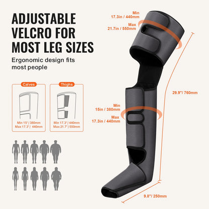 Full Leg Massager, Air Compression Leg Massager for Foot Calf Thigh Knee, 3 Modes & 3 Intensities, Leg Compression Massage Boots