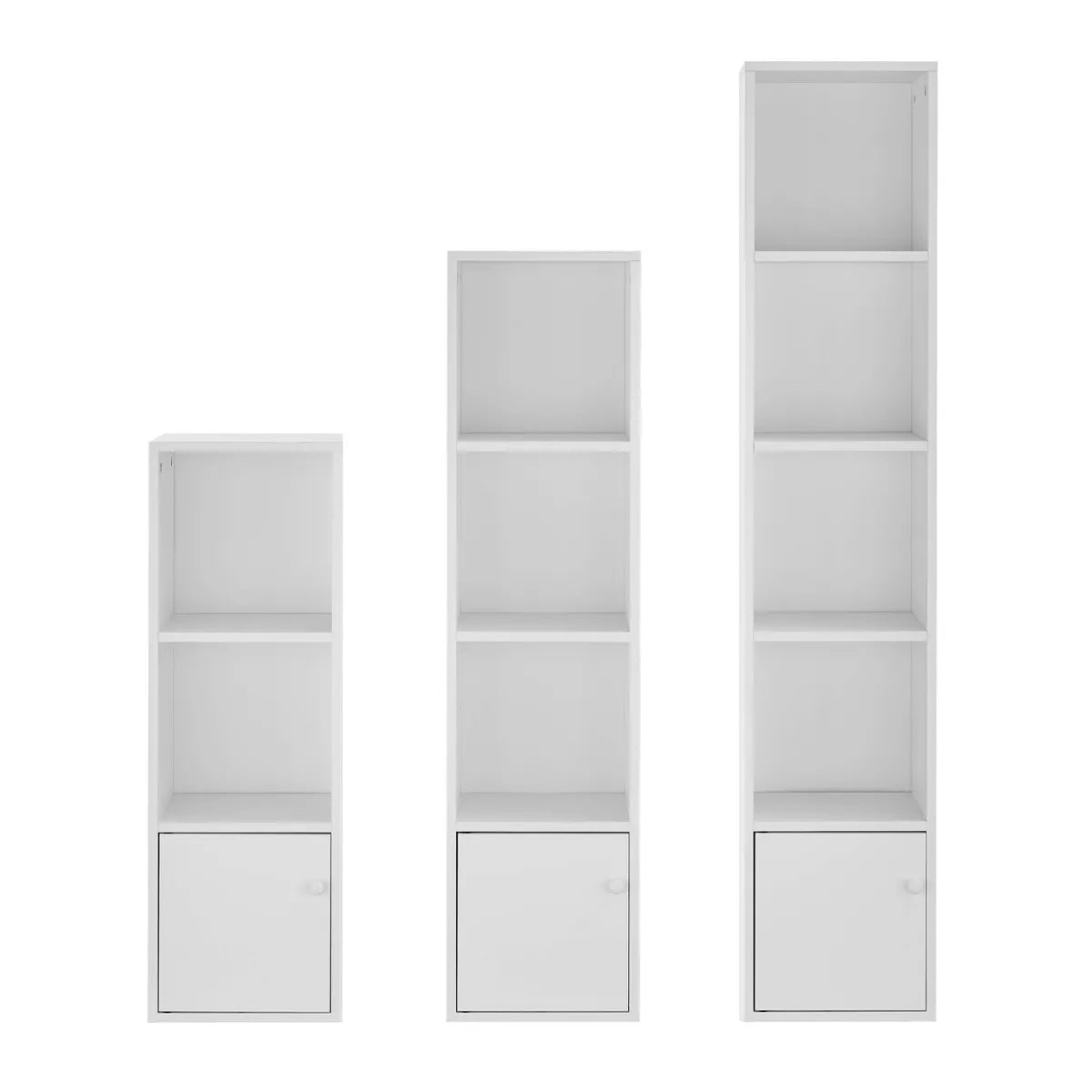 59" Set of 3 Slim Cube Shelf Unit Towers
