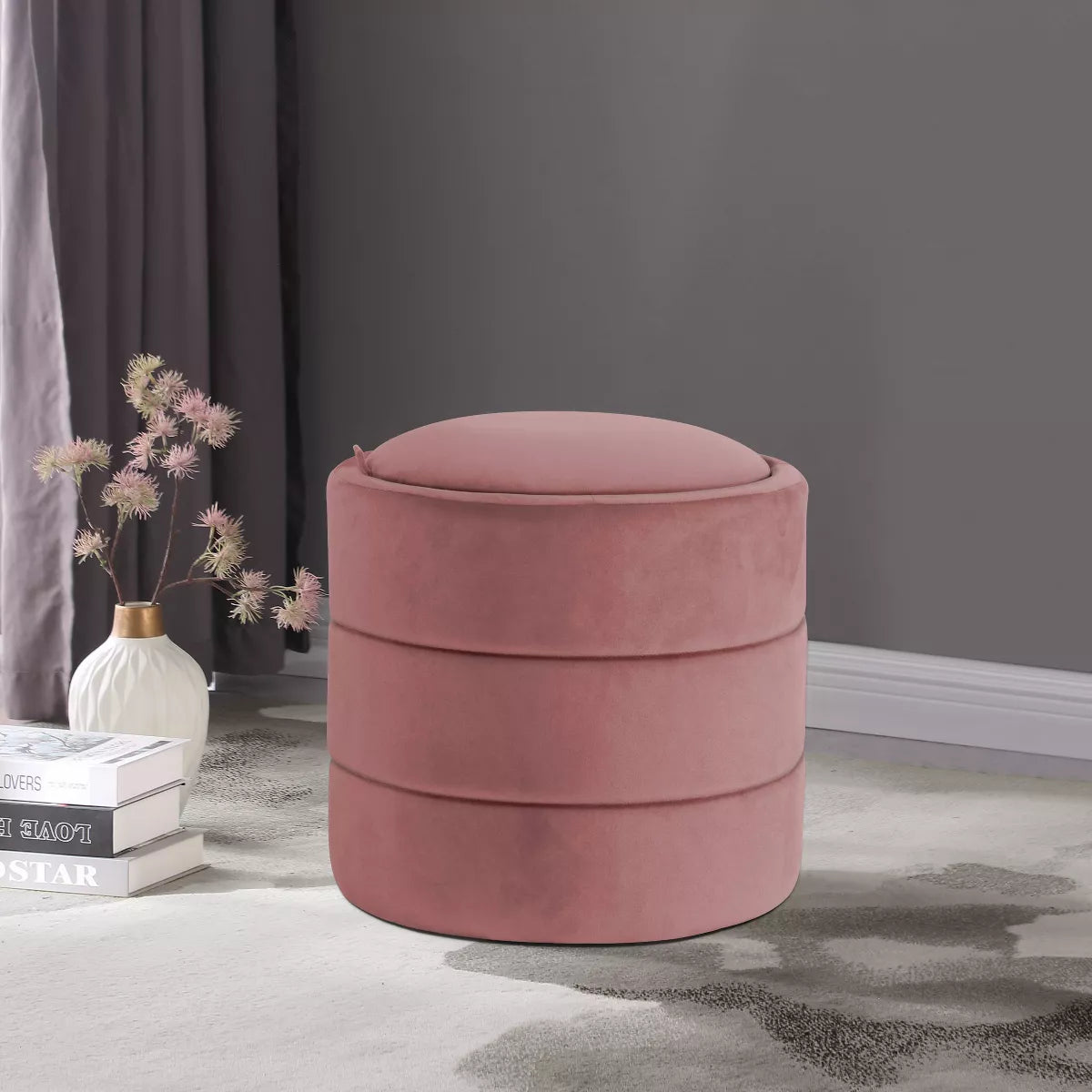 Storage round Ottoman 