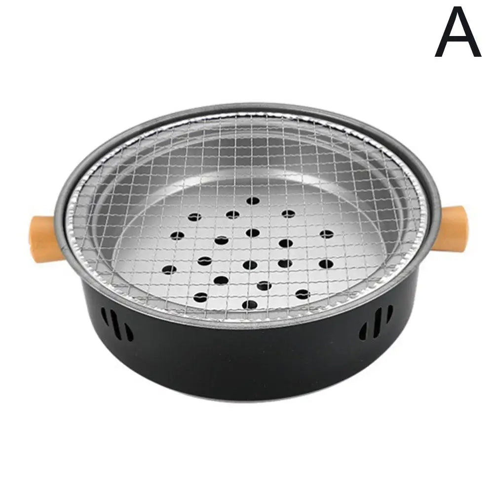 Steel Barbecue Grill Korean Charcoal Stove Split BBQ Stove round Non-Stick Barbecue Rack for Outdoor Camping