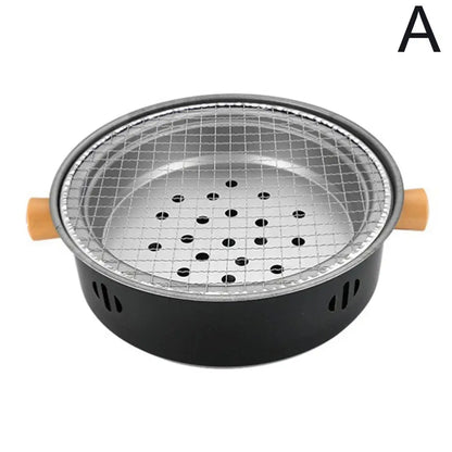 Steel Barbecue Grill Korean Charcoal Stove Split BBQ Stove round Non-Stick Barbecue Rack for Outdoor Camping