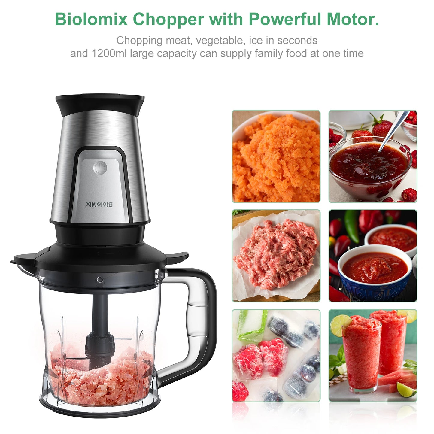 700W 3-In-1 Multifunctional Portable Food Processor Juicer Blender Smoothie Mixer Food Chopper Dry Grinder for Kitchen