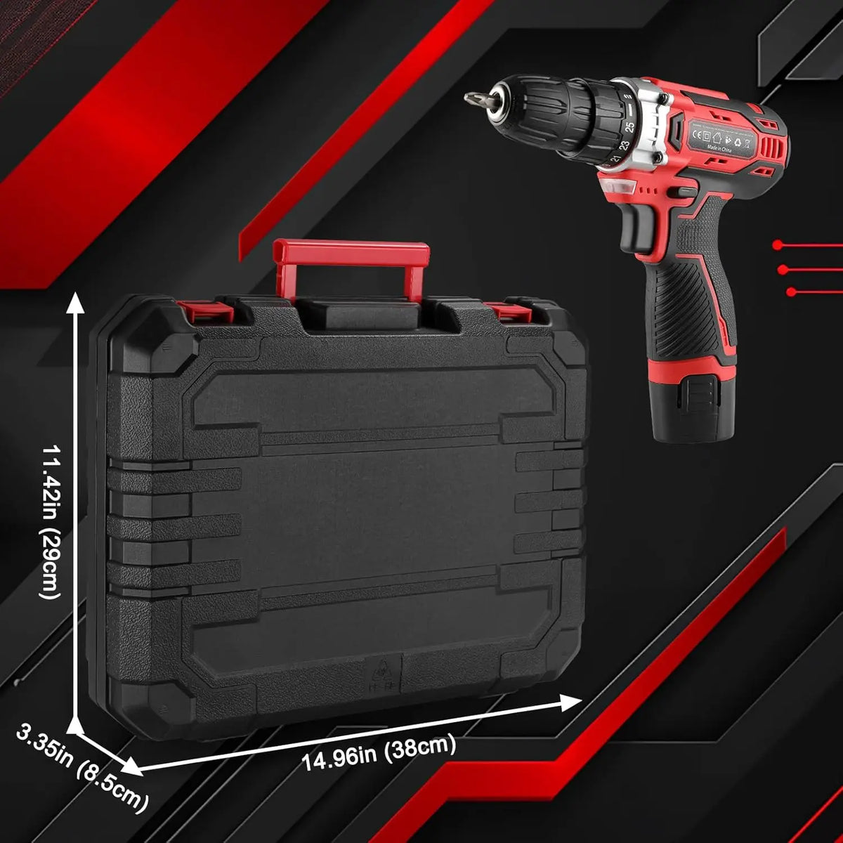 138-Piece Power Tool Set with 12V Cordless Drill for Home DIY Repairs and Maintenance