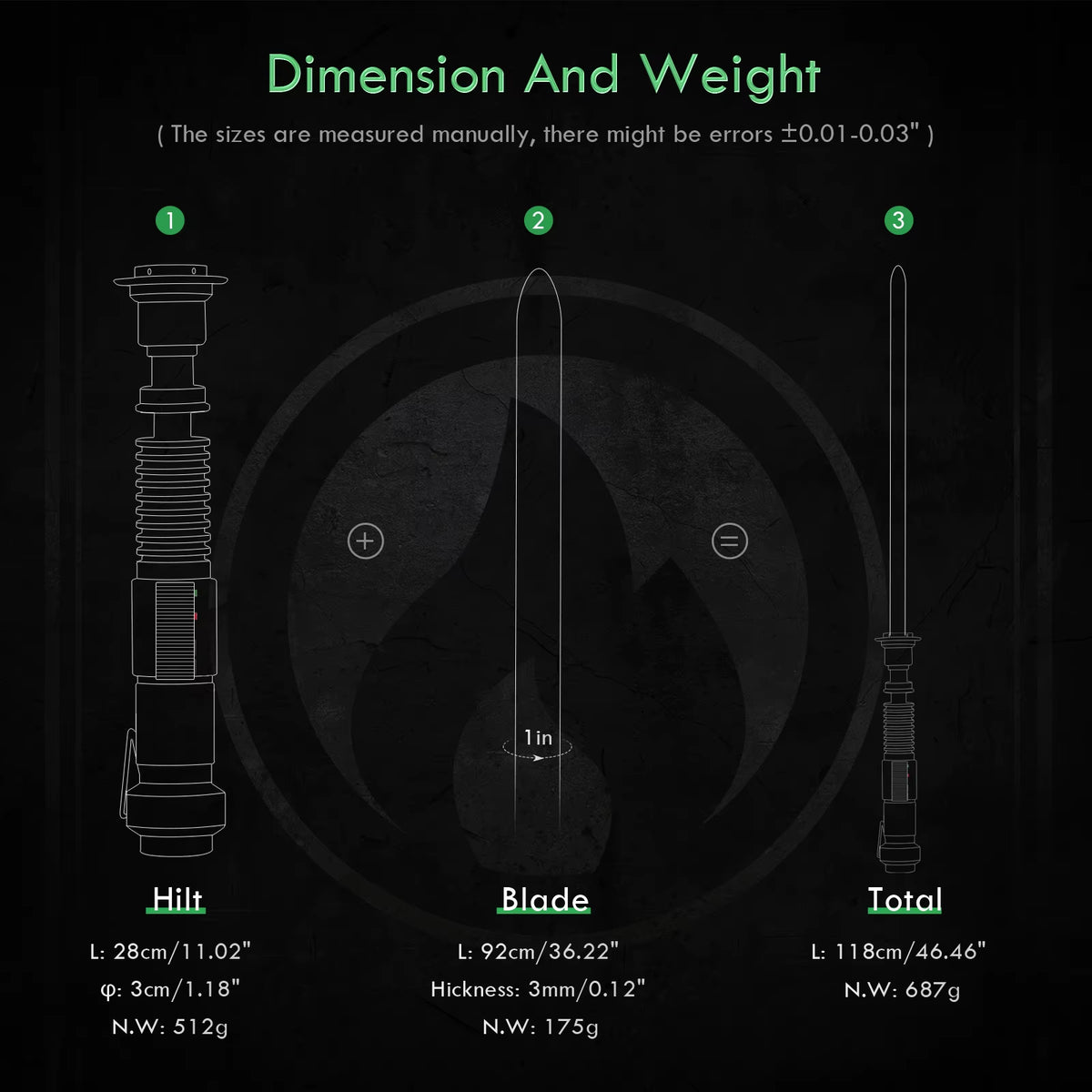 Highly Accurate Luke Skywalker Lightsaber Replica from Episode VIII with Control Box