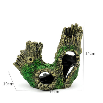Fish Tank Reptile Box Landscaping Decoration Creative Resin Ornament Lizard Gecko Tree Root Hide Cave Amphibians Terrarium Decor