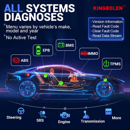 KINGBOLEN S6 CAN FD Comprehensive Automotive Diagnostic Tool with Bluetooth Connectivity and 28 Reset Functions - Lifetime Free Updates
