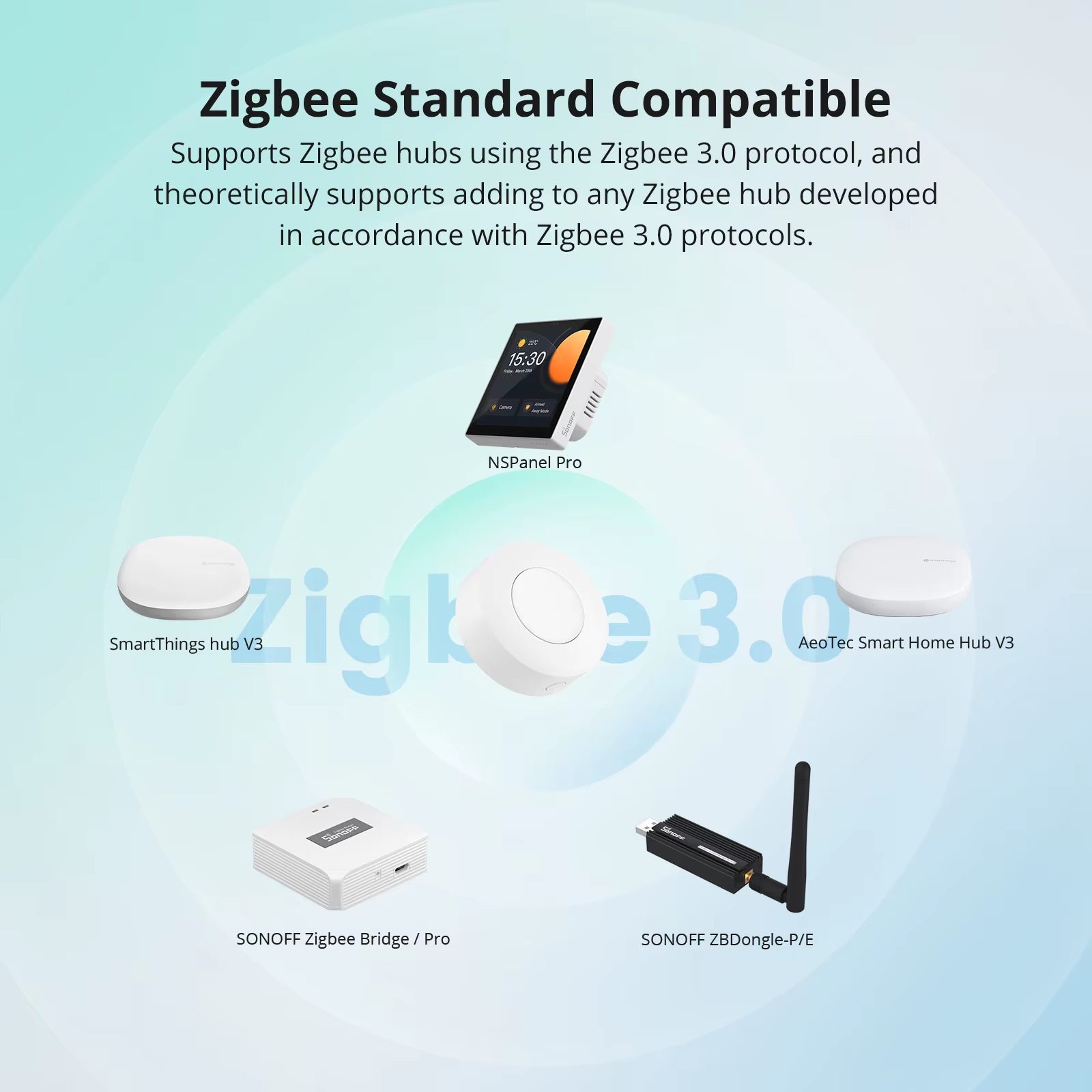 SNZB-01P Zigbee Wireless Switch Custom Button Action Smart Scene Support Nspanel Pro, ZB Bridge Pro, and Zbdongle-E.