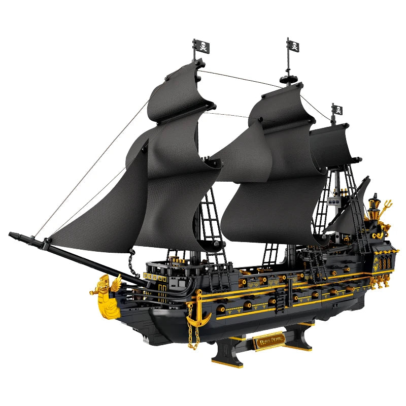 2076-Piece Pirate Ship Building Blocks Model - DIY Assembly Educational Sailboat Ornament for Kids and Adults