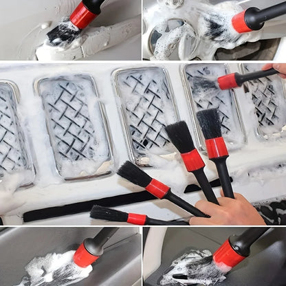 Car Detailing Tool Set: Scrubber Drill, Detailing Brushes, Air Conditioner Vent Cleaner, Towel, and Polisher