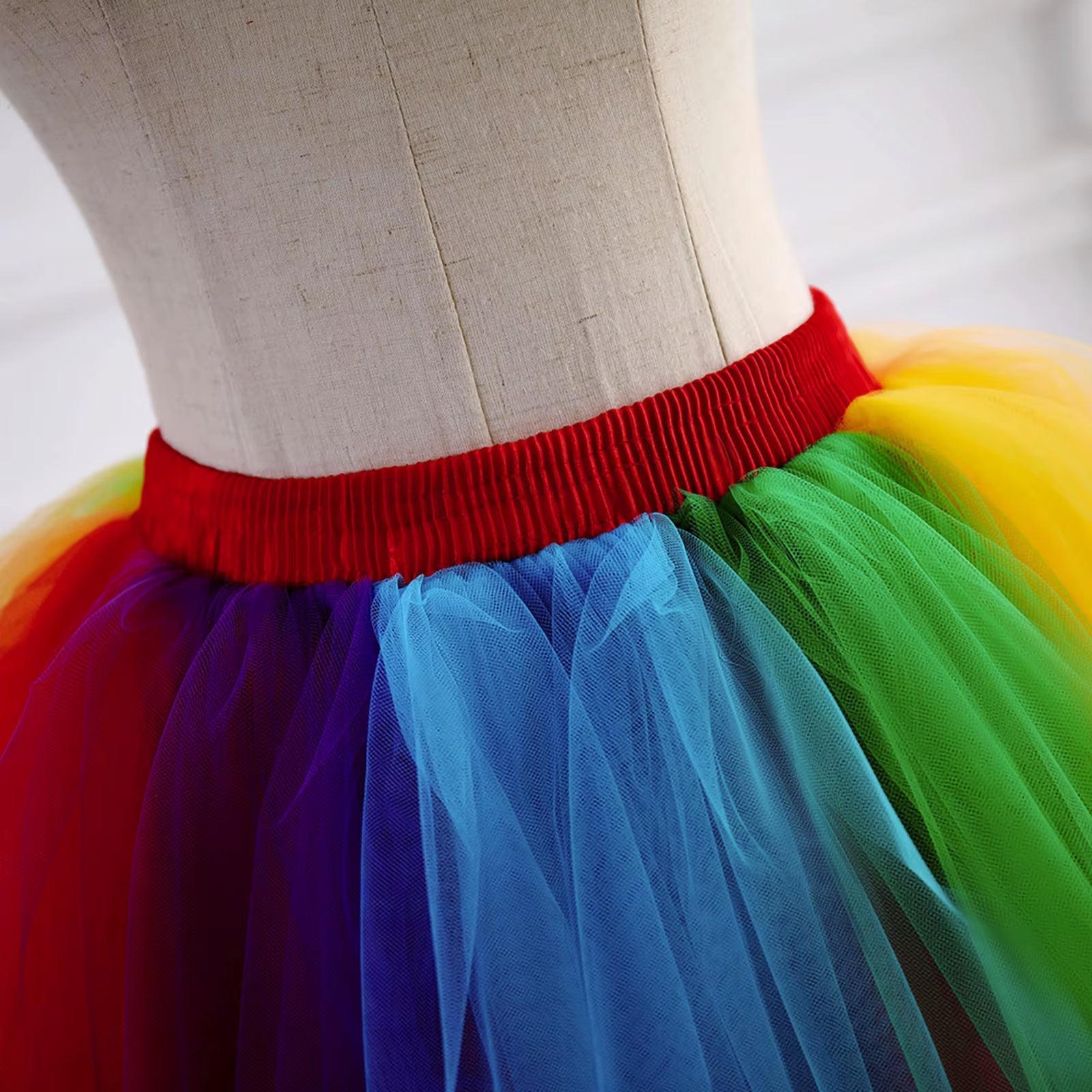 Skirts for Women Summer plus Size Rainbow Tutu Skirt Layered Tulle Skirt Girls Colorful Halloween Costumes Skirt Faldas
