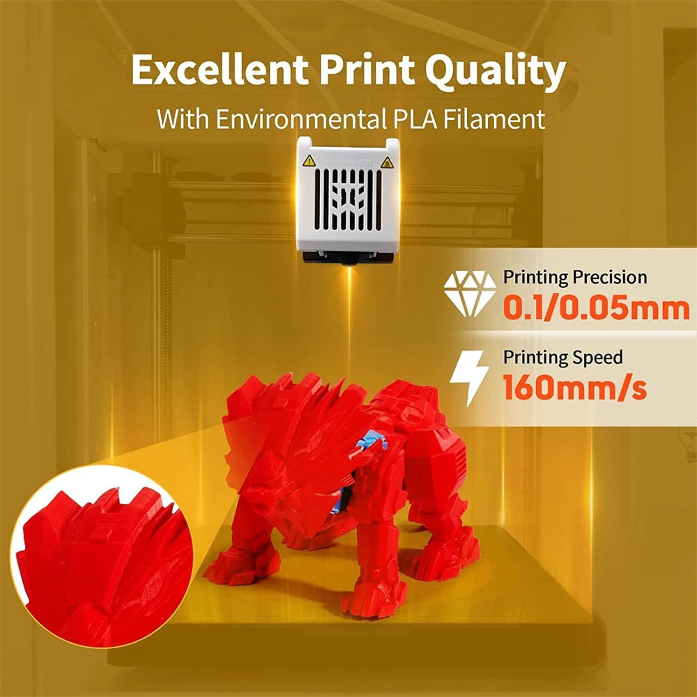  X-MAKER Children'S 3D Printer High Precision 0.1/0.05Mm Ultra Silent Wireless Smart One-Press Printing Wifi USB Safe Enclosed Design with 4Er/8Er Colorful PLA Filament Set