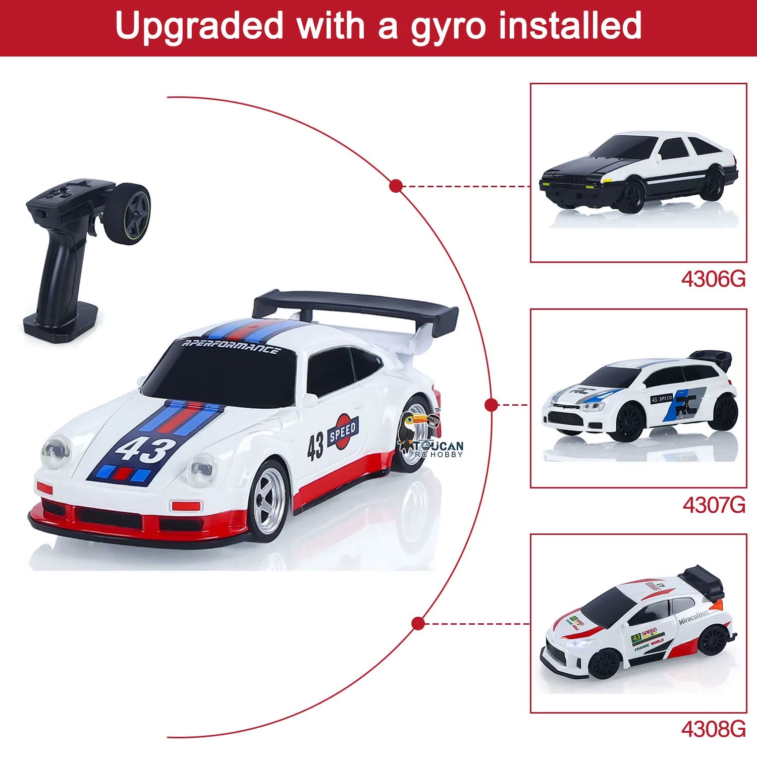 US Stock RC Drift Car 1/43 RTR Race 4WD Gyro Four-Wheel Drive Radio Control High Speed Model 2.4G Racing Drifting Cars Toy Model