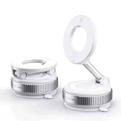 Rotating Magnetic Phone Holder with Vacuum Suction for Car Navigation, Gym, and Kitchen - Universal GPS Streaming Stand
