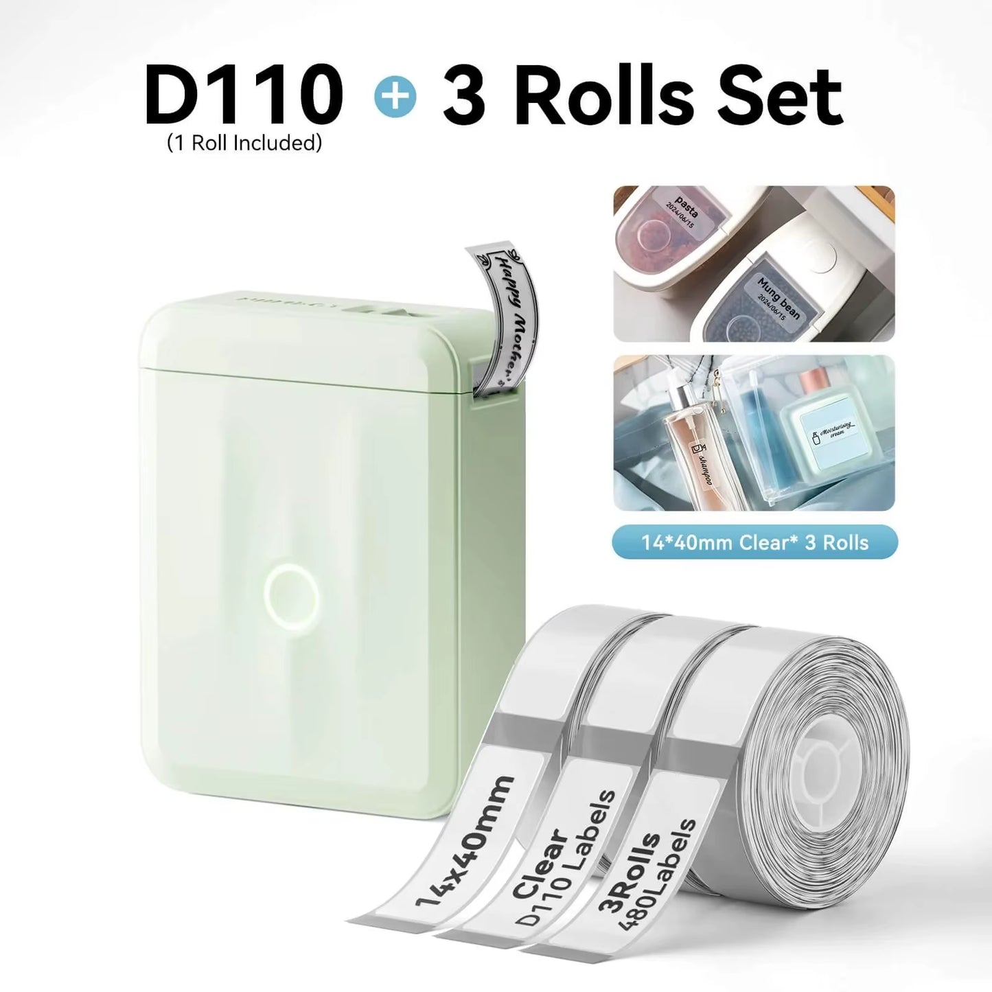 Niimbot D110 Mini Label Printer Pocket Thermal Wireless Adhesive Sticker DIY Name Tag Maker for School Home Office