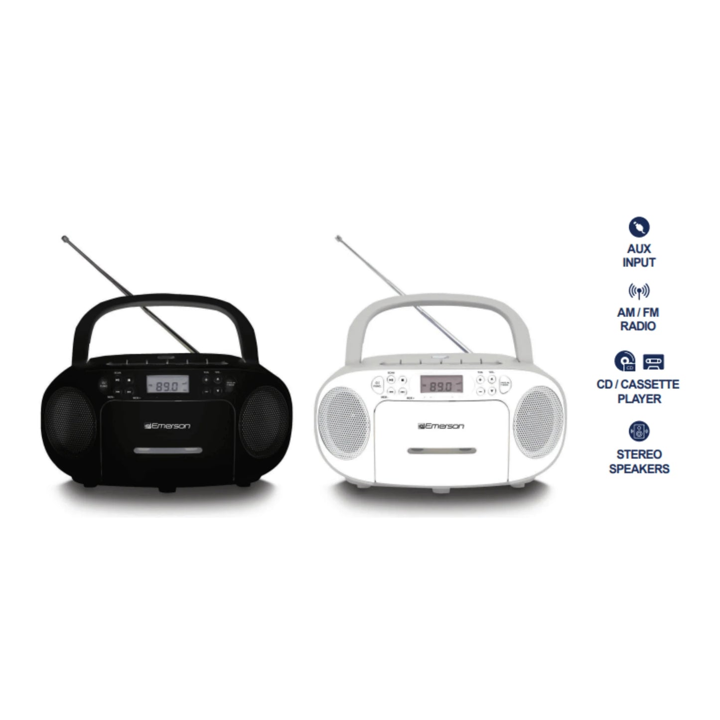 Emerson Portable Cd/Cassette Boombox with AM/FM Radio
