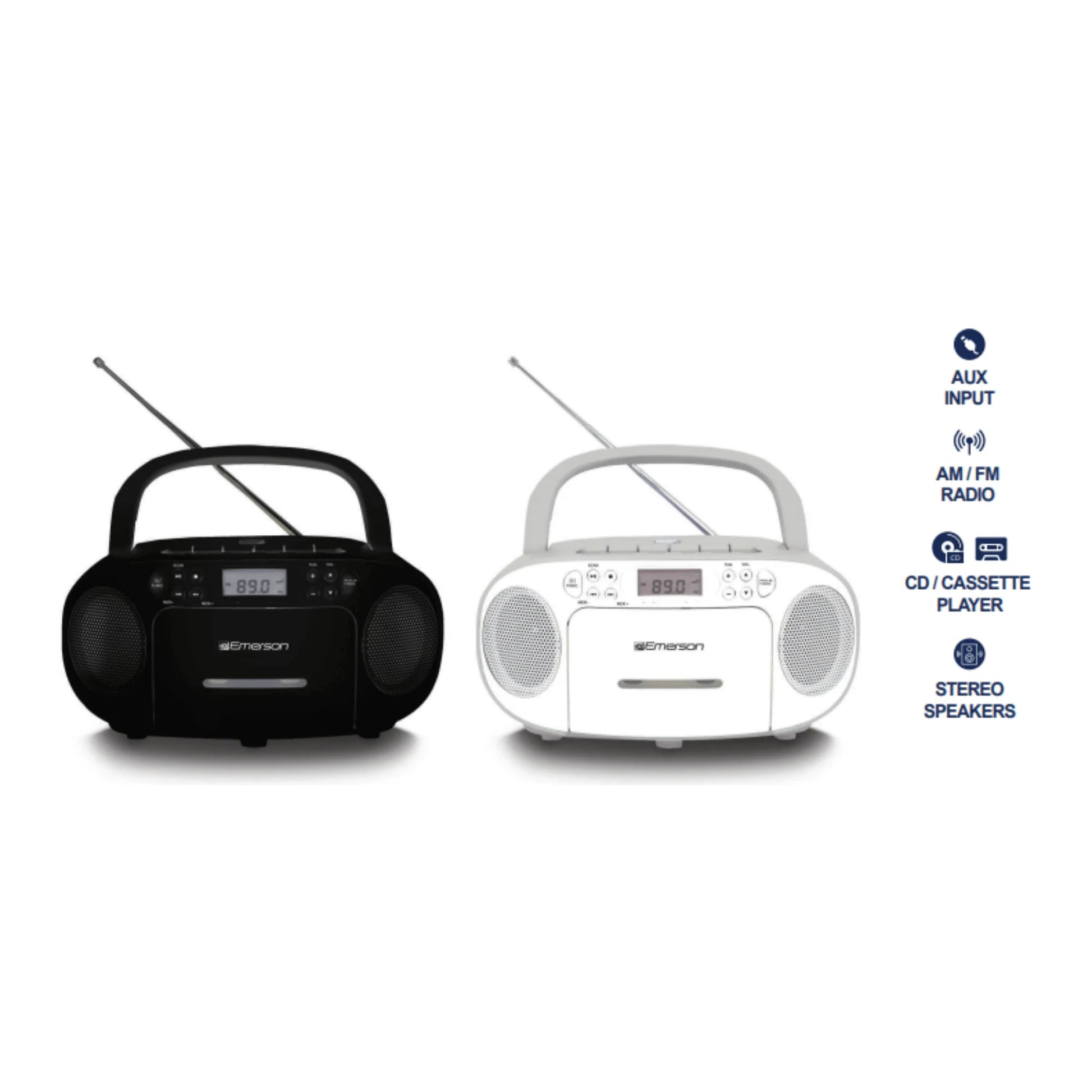 Emerson Portable Cd/Cassette Boombox with AM/FM Radio