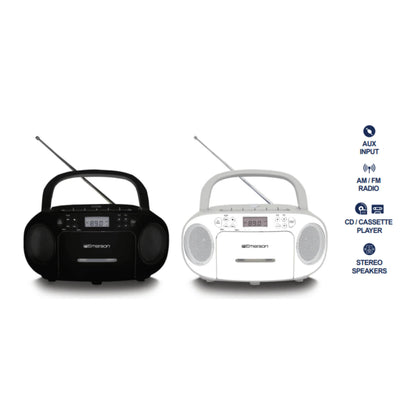 Emerson Portable Cd/Cassette Boombox with AM/FM Radio