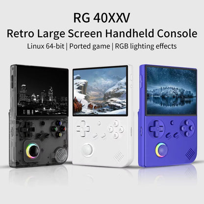 RG40XXV Handheld Game Console 4'' IPS Screen Video Output Joystick RGB Lighting Effect Streaming RG 40XXV E-Book Player