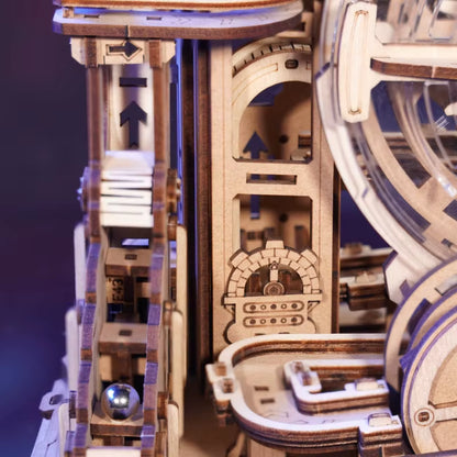 Robotime Rokr 3D Wooden Pinball Model Kit - Gear Ball Challenge DIY Table Game for Men and Women