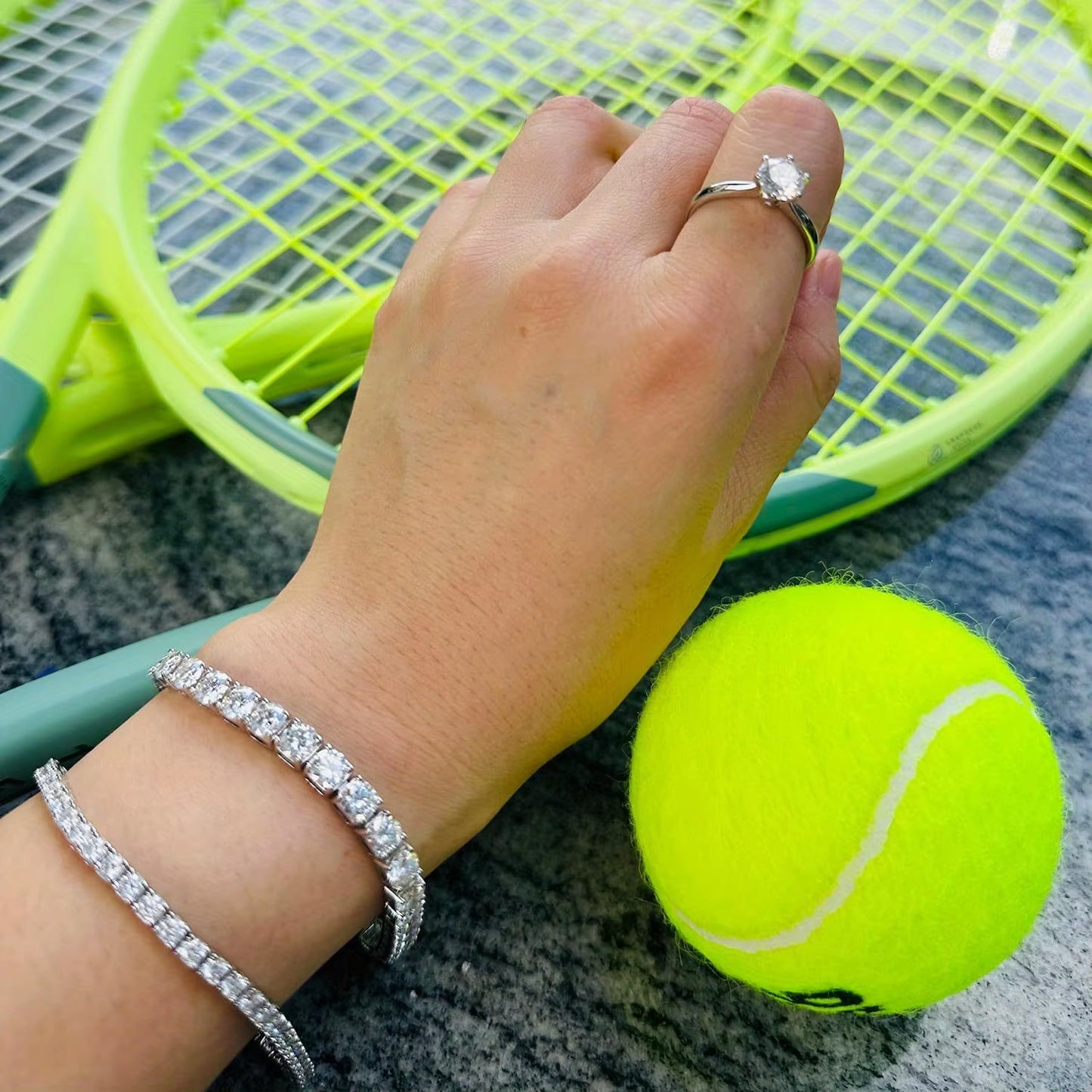S925 Sterling Silvery Tennis Bracelet 2/ 3/ 4/ 5Mm Moissanite Fine Jewelry Hypoallergenic 6.69-8.66Inch Length