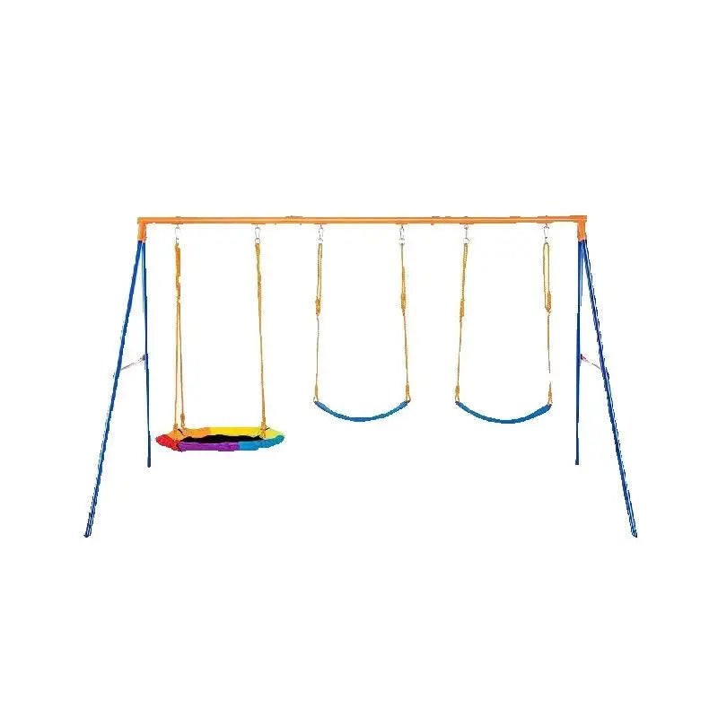 Succebuy Outdoor Swing Set for Backyard - 600 lbs Capacity with 1 Saucer Swing and 2 Belt Swings for Kids