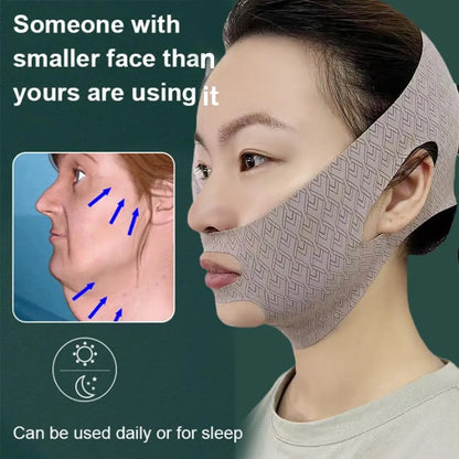 Graphene V-Line Mask Chin up Mask V Shaped Face Mask Chin Strap for Sleeping,Jawline Shaper,Lilac,Small