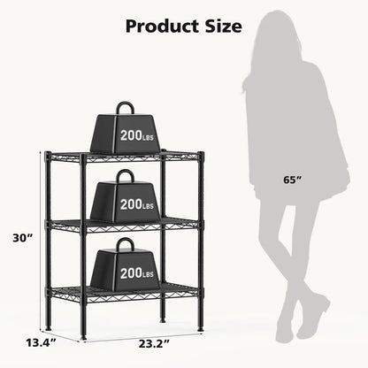 JHK Adjustable 3-5 Tier Heavy Duty Metal Wire Storage Shelves for Living Room and Kitchen