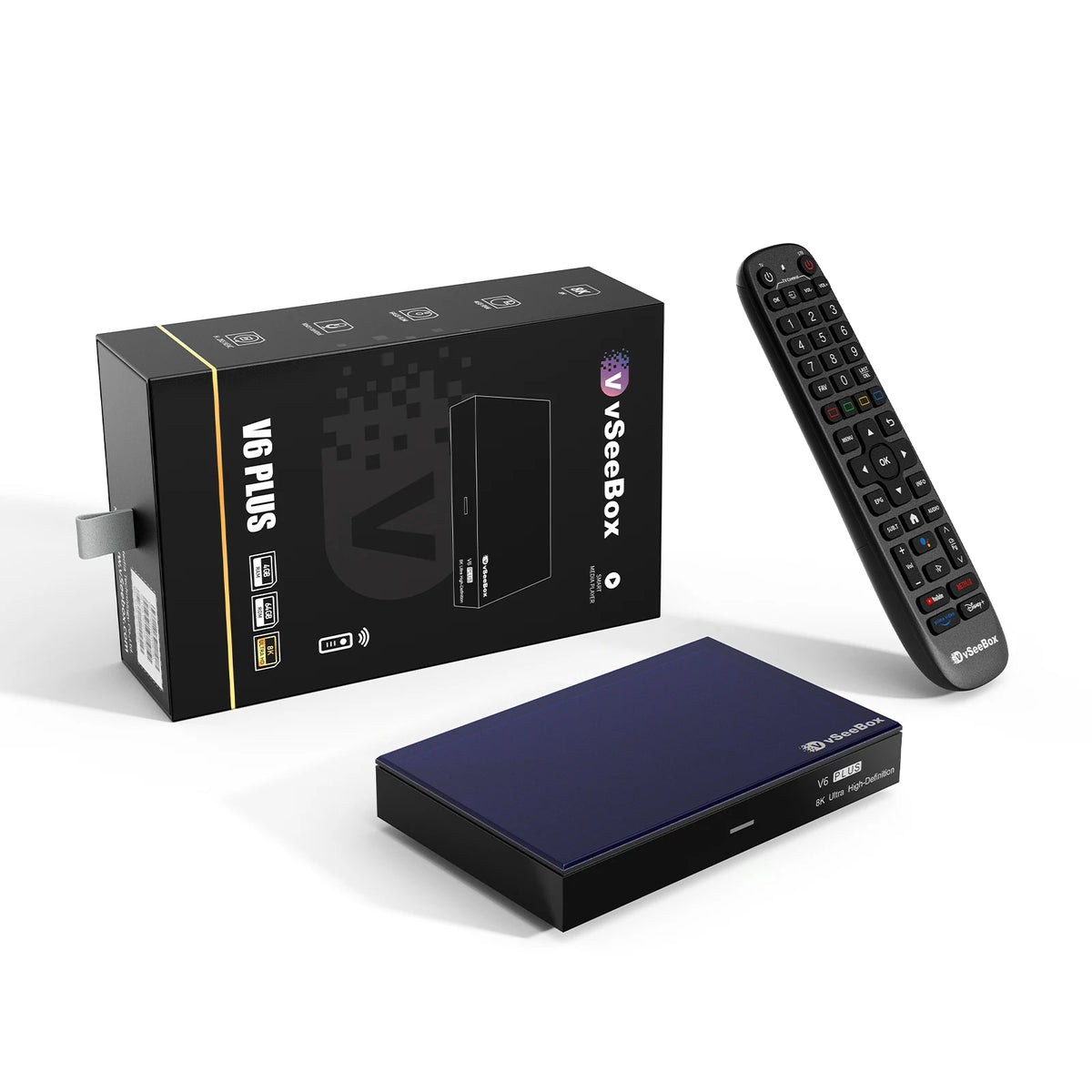 2026 Vseebox V6 Plus with Voice Control, 8K HD, Wi-Fi 6, and Simple Setup