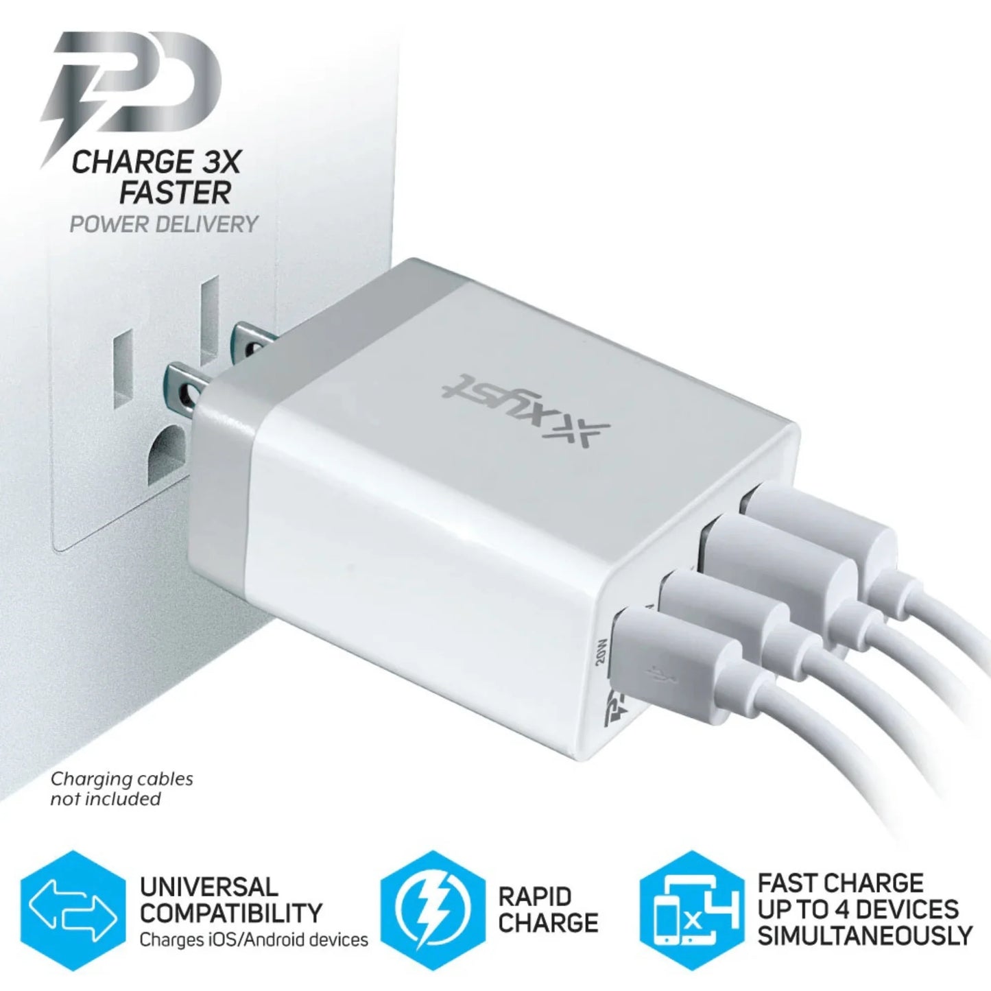 Xyst 35-Watt 4-Port USB-A and USB-C Wall Charger