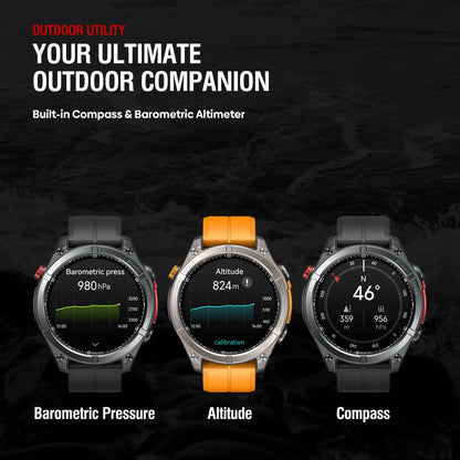 NEW 2025  Stratos 4 GPS Smartwatch 1.43" AMOLED Screen Compass Barometric Altimeter Flashlight Voice Calling Smart Watch