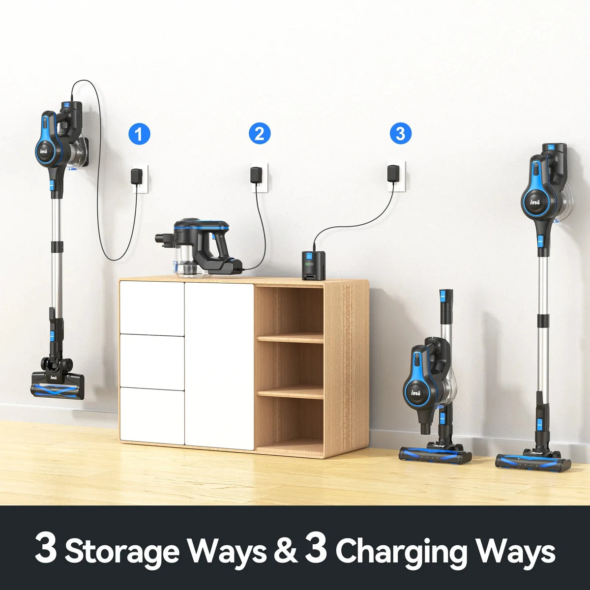 INSE Cordless Vacuum Cleaner Replacement Battery and Accessories for Models N5S, N5T, and N500