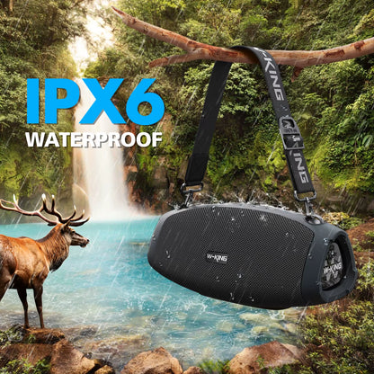 (120W PEAK)70W Portable Loud Bluetooth Speakers with Wireless Microphone, Waterproof Outdoor Wireless Bluetooth