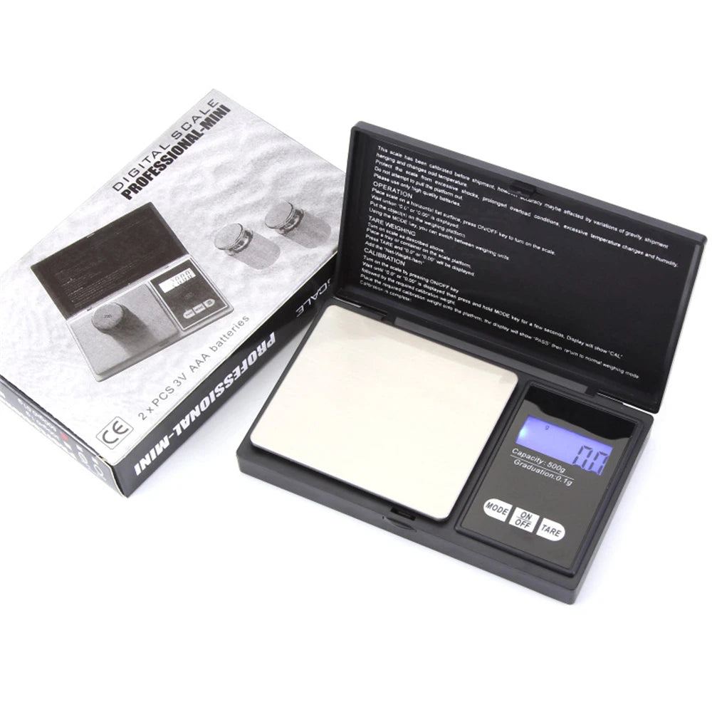 Mini Jewelry Scale 0.01G Electronic Stainless Steel Digital Pocket Scale Gold Gram Balance Portable Kitchen Scale Weighting Tool