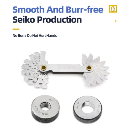 55/60 Degree Thread Plug Gauge Metric Imperial Gear Tooth Screw Pitch Gauges Carbon Steel Measuring Tool Tap Thread Measurement