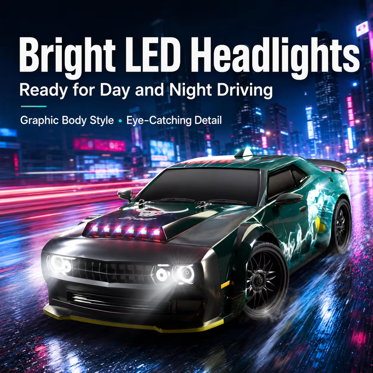 ZNLYRION SG216PRO 1:16 Scale 4WD Brushless RC Drift Car - 70KM/H Remote Control Racing Vehicle with LED Lights for Adults