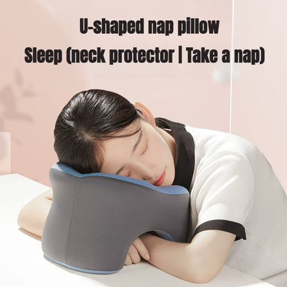 Portable U-Shaped Travel Pillow Memory Foam Sleeping Pillows Office Nap Pillow Car Airplane Neck Cushion Ergonomic Head Support