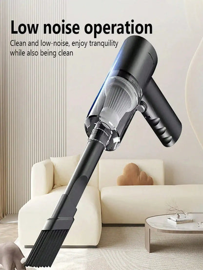 Cordless Handheld Vacuum Cleaner with Multiple Nozzles - Rechargeable and Versatile for Home, Car, Pet Hair, Keyboard, and Dust Cleaning