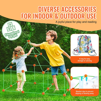 Tent Fort Building Kit for Kids Glow in the Dark STEM Construction Toy 85P