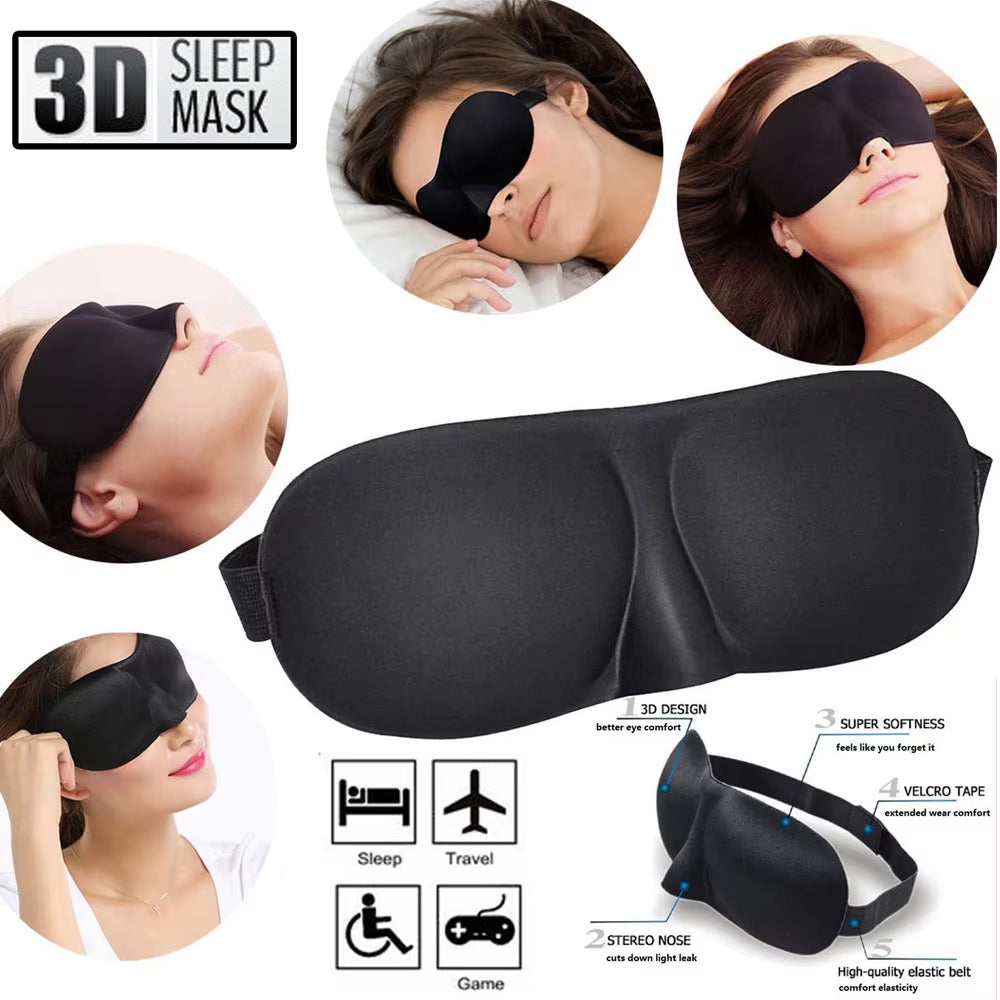 3D Padded Sleep Mask - Soft Eye Blindfold for Travel and Relaxation, Enhancing Comfort and Eye Health