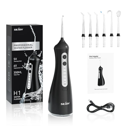 Sejoy Portable Cordless Water Flosser with 6 Jets and 6 Modes for Effective Oral Care